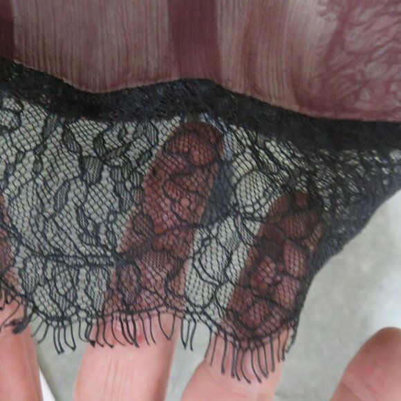 BOGO H&M Brown Black Lace rows Mini & Maxi Dress sleeveless top sheer bottom 4 - Picture 8 of 11